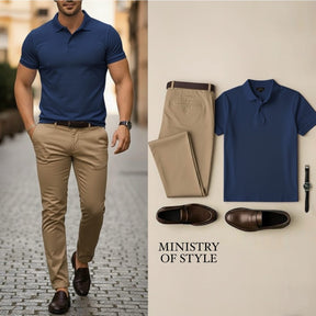 Social KIT 1 Gola Polo + 1 Calça Sarja Premium